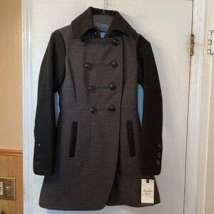 NWT American Rag gray & black double-breasted lined coat Size XS